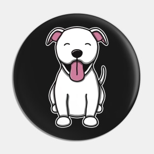 Cute White Pitbull Pin