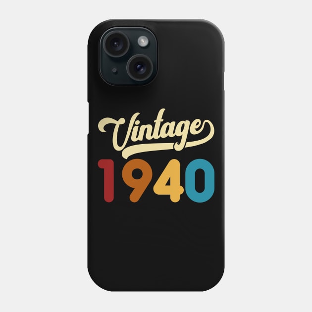 1940 Vintage Gift 80th Birthday Retro Style Phone Case by Kimko