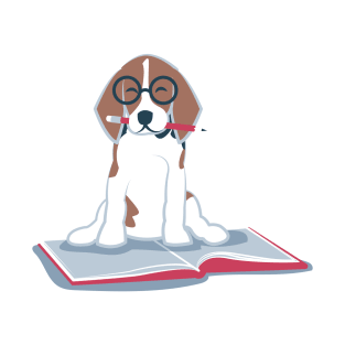 Life is better with books and a friend // spot illustration 01 // blue and red T-Shirt