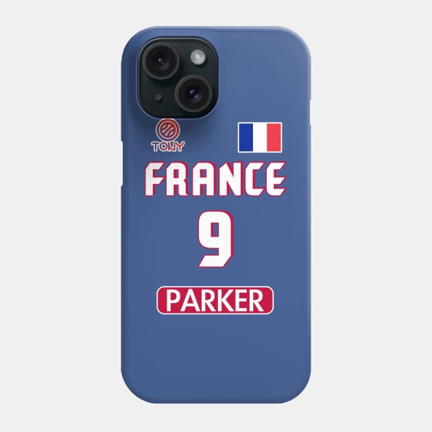 Tony Parker Retro France Basketball Jersey Design Phone Case by darklordpug