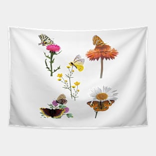 Quartet Butterfly Floral Tapestry