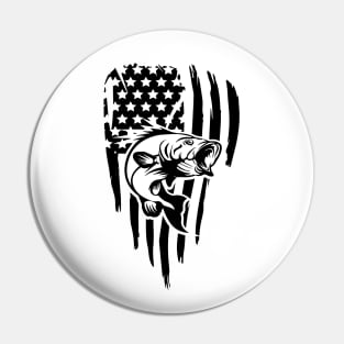 Bass American Flag Black Pin