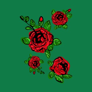 June Birth month flower  red rose T-Shirt