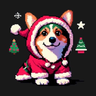 Cute Corgi Dog In Christmas Costume T-Shirt