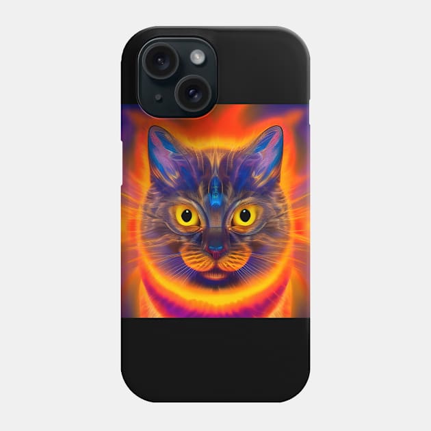 Kosmic Kitty (8) - Trippy Psychedelic Cat Phone Case by TheThirdEye