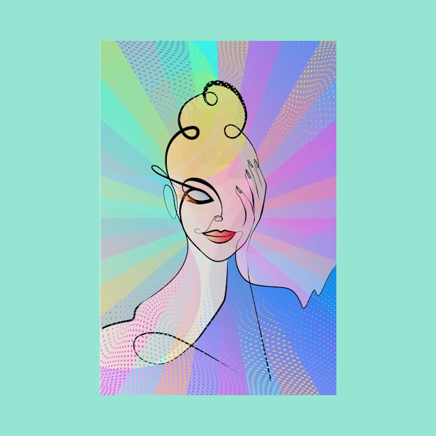 Pop Art - Colorful Woman Portrait by Space Sense Design Studio