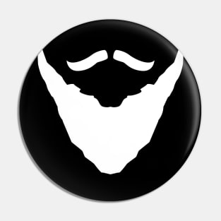 Magnificent beard and mustache (in white) Pin