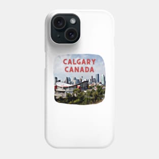 Calgary Canada Skyline Painting Phone Case