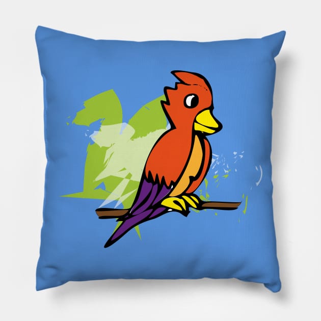 Tropical Bird Pillow by creationoverload