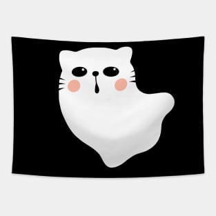 Cute Cat Ghost  Halloween Cat Boo Tapestry