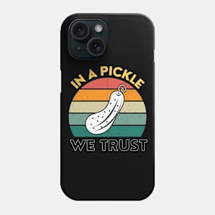 In A Pickle We Trust Vintage Sunset Funny Phone Case