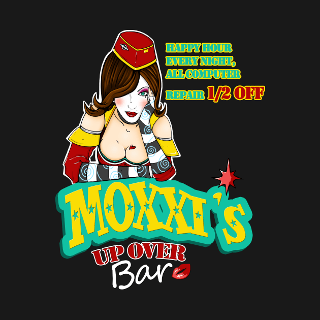 Moxxi's UP OVER bar by Rhaenys