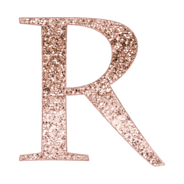 R rose gold glitter monogram letter by RoseAesthetic