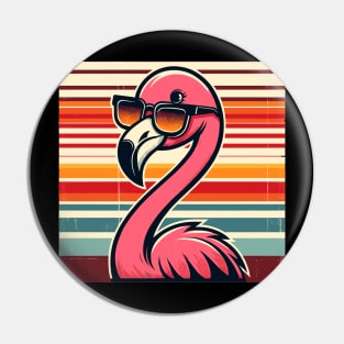 Cool Retro Flamingo in Sunglasses 70s 80s 90s Funny Flamingo Pin