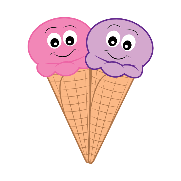 Strawberry & Black Raspberry Ice Cream Heart by PenguinCornerStore