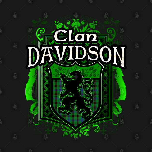 Clan Davidson Tartan Lion - Scottish Tartan - T-Shirt