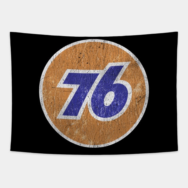 Vintage Distressed 76 Gasoline Tapestry by Amandeeep