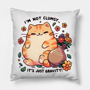 Clumsy Cat and Flower Vase Pillow