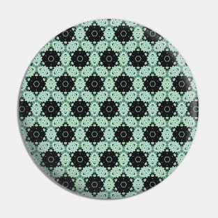 Mint botanical honeycomb pattern Pin