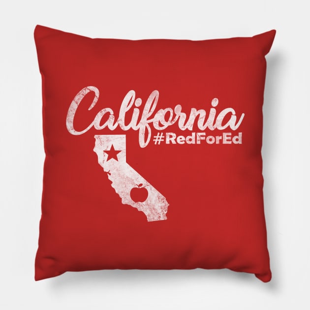 Red For Ed California Pillow by zerouss