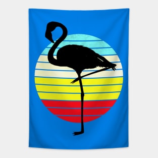 Retro Flamingo Sunset Tapestry