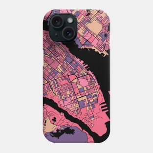 Halifax Map Pattern in Purple & Pink Phone Case