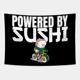 Powered by Sushi - Raw Fish Foodie Biker Tapestry