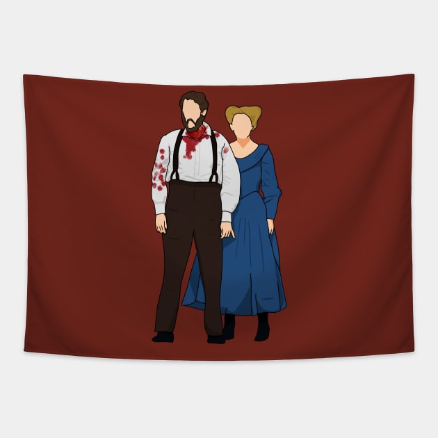 Sweeney Todd Covered in Blood and Mrs Lovett Tapestry by byebyesally