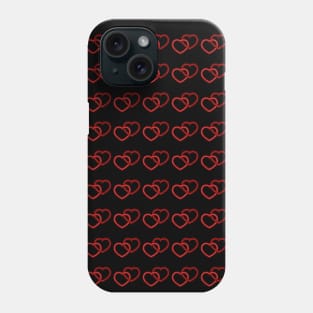 Two Red Hearts Pattern Phone Case