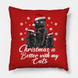 Fluffy Cats - Christmas is better with my Cats Pillow