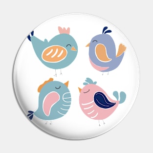 Cheerful birds Pin