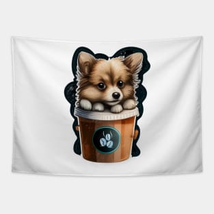 corgi doggy coffee Tapestry