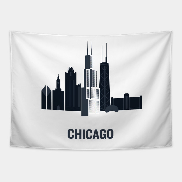 Chicago skyline outline black - Chicago - Tapestry | TeePublic Chicago skyline outline black - Chicago - Tapestry | TeePublic