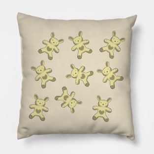 Light beige rabbits pattern Pillow