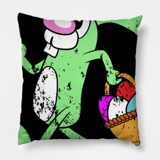 Retro Vintage Grunge Easter Bunny Pillow