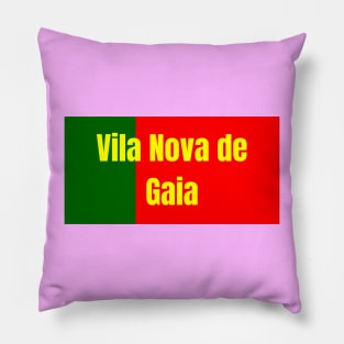 Vila Nova de Gaia City in Portuguese Flag Colors Pillow