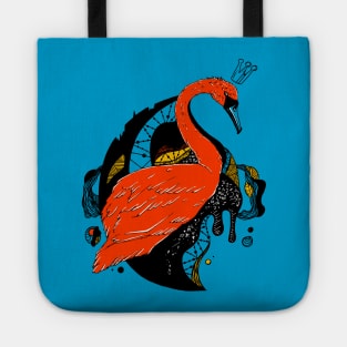Orange Blue Swan Queen Tote