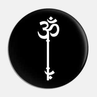 Om Meditation Key (WHITE) Pin