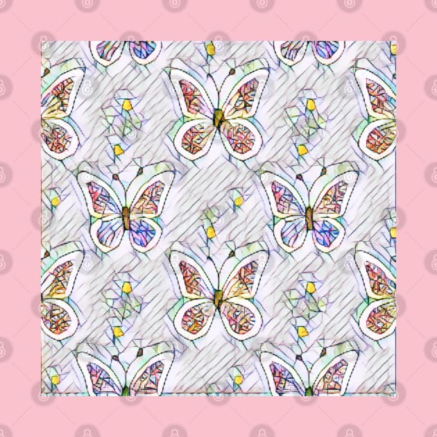 Iridescent Stained Glass Spring Butterfly (MD23SPR018b) by Maikell Designs