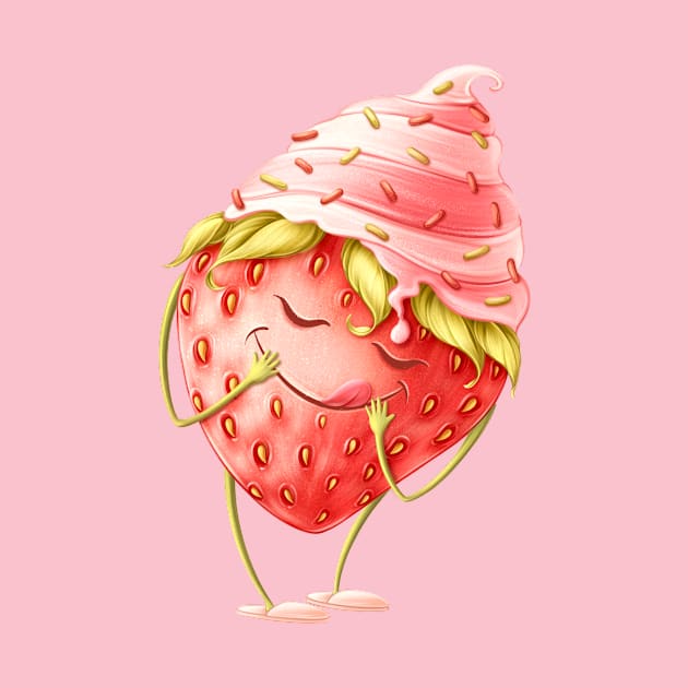 Strawberry with ice cream by Anastasiya Girsova