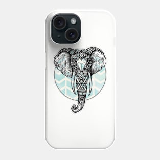 Blue Chevron Elephant Phone Case