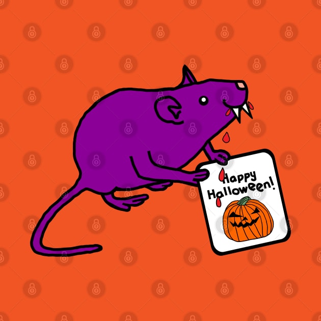 Vampire Horror Rat with Halloween Card by ellenhenryart