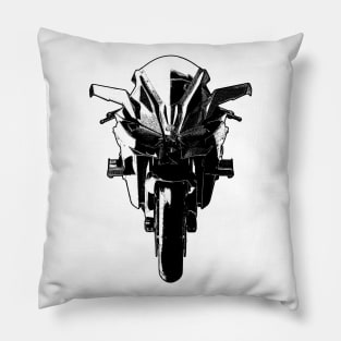 H2R Bike Front View Sketch Art Pillow