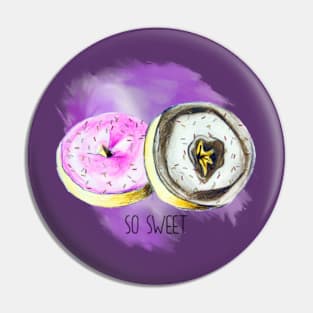 Donuts with Black and Pink Glaze. Pin