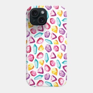 Colorful Gemstone Crystal Pattern Phone Case