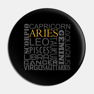 Aries Zodiac Montage Pin