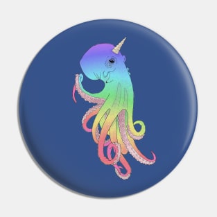 Rainbow Unicorn Octopus Pin