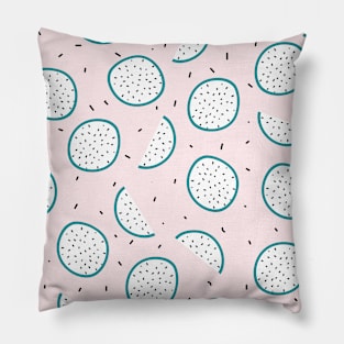 Dragon fruit seamless pattern tee for aesthetic vintage retro vibe Pillow