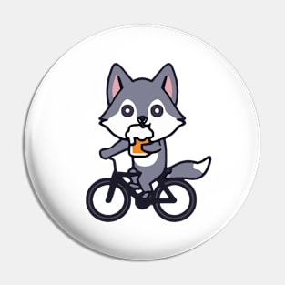 Kawaii Cute Fox On a Bike Pin