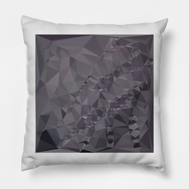 Dark Liver Lavender Abstract Low Polygon Background Pillow by retrovectors